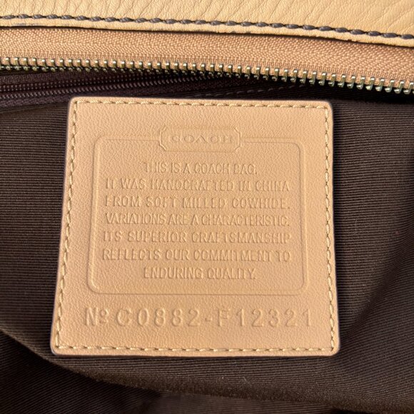 Coach Convertible Strap Tan Leather Shoulder Bag F12321 - Picture 8 of 8